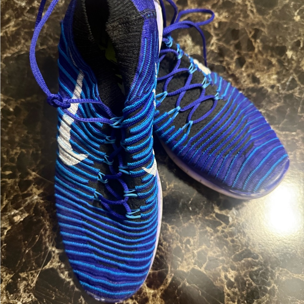 Nike Blue and Black Striped free runs